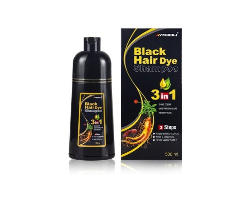 Органическая краска-шампунь Мейду Hair Dye Shampoo Meidu 3в1 для покрытия седых волос (500 мл, black)