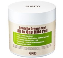 Увлажняющие пэды для очищения кожи с центеллой Centella Green Level All In One Mild Pad Purito