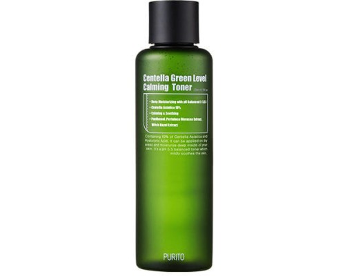 Бесспиртовый успокаивающий тонер с центеллой азиатской Centella Green Level Calming Toner Purito