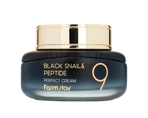 Восстанавливающий крем с муцином улитки и пептидами FarmStay Black Snail & Peptide9 Perfect Cream