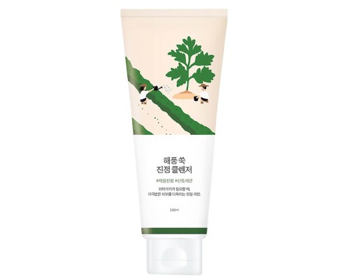 Успокаивающая пенка для умывания с полынью Round Lab Mugwort Calming Cleanser