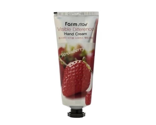 Крем для рук с экстрактом клубники FarmStay Visible Difference Hand Cream Strawberry